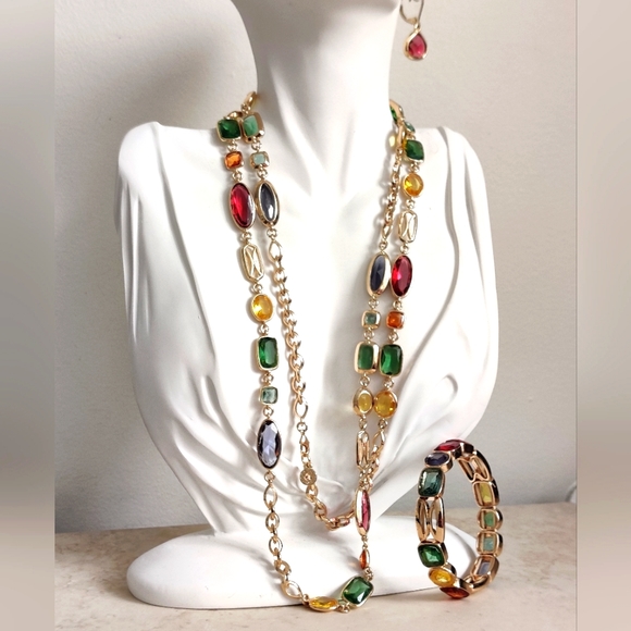 Anne Klein Jewelry - Y2K Anne Klein Colorful Glass Jewelry Set